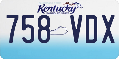 KY license plate 758VDX