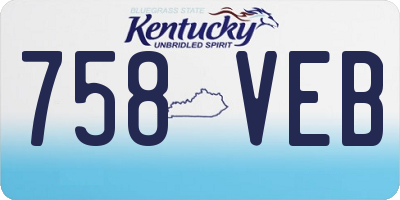 KY license plate 758VEB