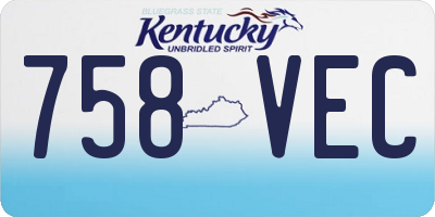 KY license plate 758VEC