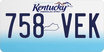 KY license plate 758VEK