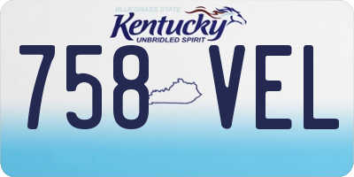 KY license plate 758VEL