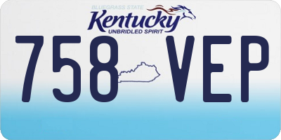 KY license plate 758VEP