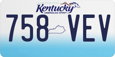 KY license plate 758VEV