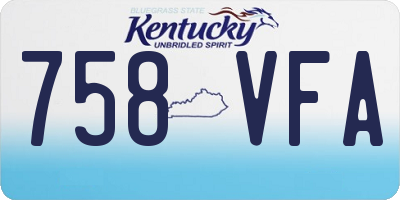 KY license plate 758VFA
