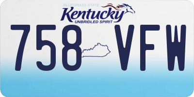 KY license plate 758VFW
