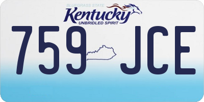 KY license plate 759JCE