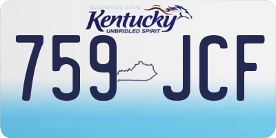 KY license plate 759JCF