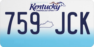 KY license plate 759JCK