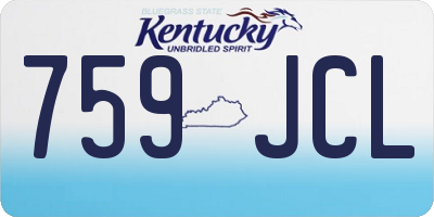 KY license plate 759JCL