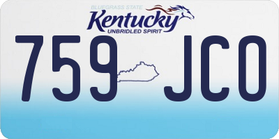 KY license plate 759JCO