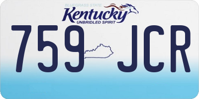 KY license plate 759JCR
