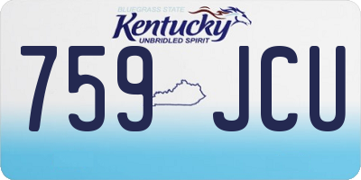 KY license plate 759JCU