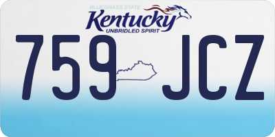 KY license plate 759JCZ