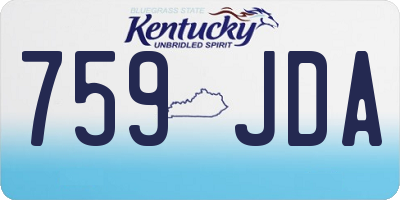 KY license plate 759JDA