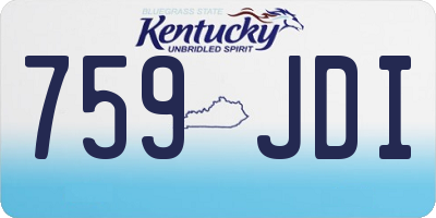 KY license plate 759JDI