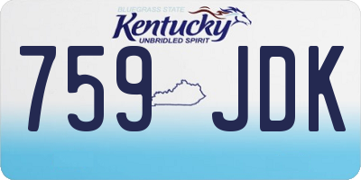 KY license plate 759JDK