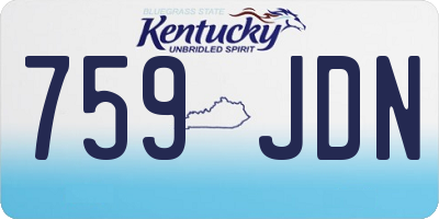 KY license plate 759JDN