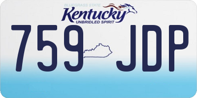 KY license plate 759JDP