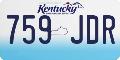 KY license plate 759JDR