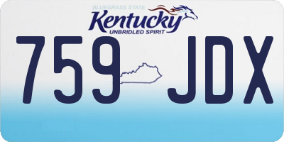 KY license plate 759JDX