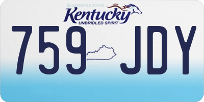 KY license plate 759JDY