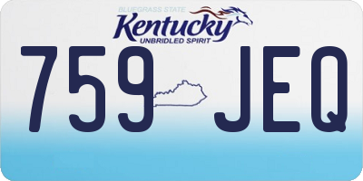 KY license plate 759JEQ