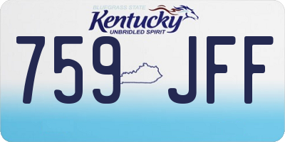 KY license plate 759JFF