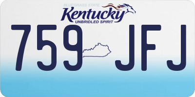 KY license plate 759JFJ