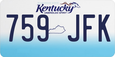 KY license plate 759JFK