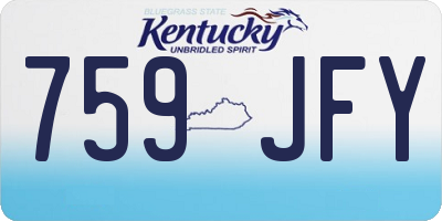 KY license plate 759JFY