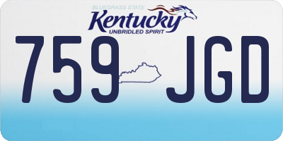 KY license plate 759JGD