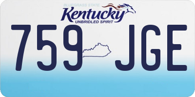 KY license plate 759JGE
