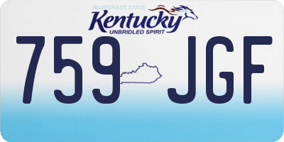 KY license plate 759JGF