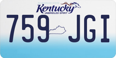 KY license plate 759JGI