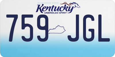 KY license plate 759JGL