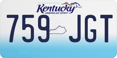 KY license plate 759JGT