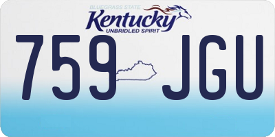 KY license plate 759JGU