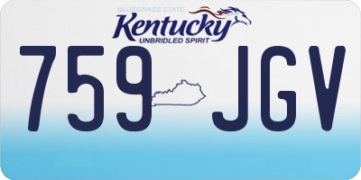 KY license plate 759JGV