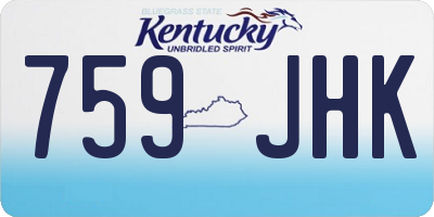 KY license plate 759JHK
