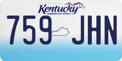 KY license plate 759JHN