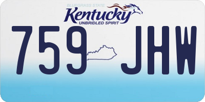 KY license plate 759JHW