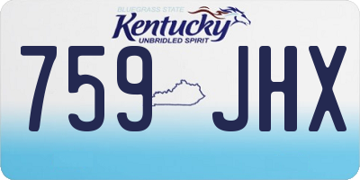 KY license plate 759JHX