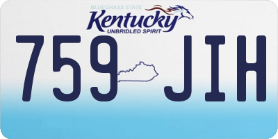 KY license plate 759JIH