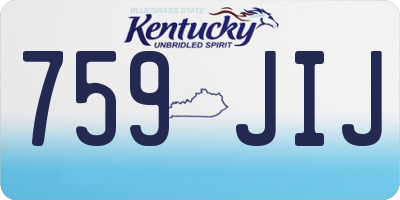 KY license plate 759JIJ