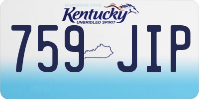 KY license plate 759JIP