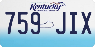 KY license plate 759JIX