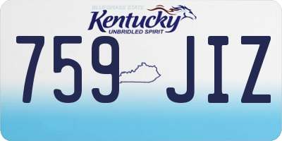 KY license plate 759JIZ