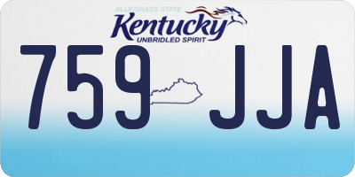 KY license plate 759JJA