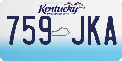 KY license plate 759JKA