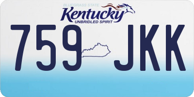 KY license plate 759JKK